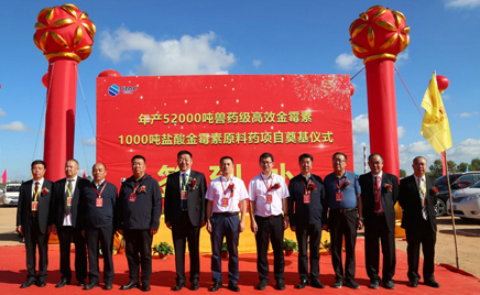 w88win官网“年产52000吨兽药级高效金霉素1000吨盐酸金霉素原料药项目”开工奠基